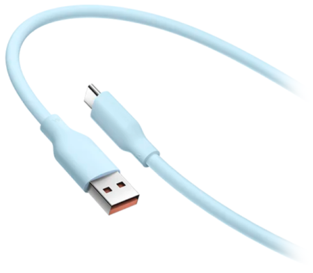 Купить Xiaomi 6A Skin-friendly Silicone Fast Charging Data Cable, 2м (A to C) Blue