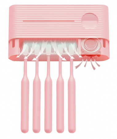 Купить Дезинфицирующий держатель для зубных щеток Xiaomi UV Light Toothbrush Sterilizer Holder Pink