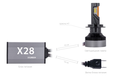 CARCAM LED Headlight X28 H7