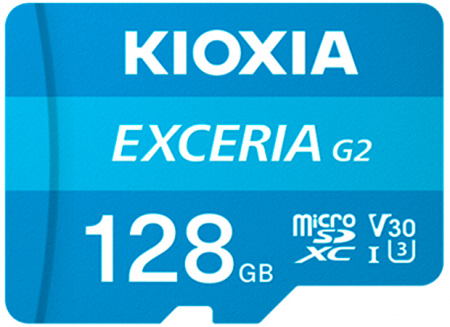 Купить Карта памяти KIOXIA EXCERIA G2 ExtremeSpeed microSDXC UHS-I 128 GB V30 U3 (LMEX2L128GC4)