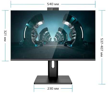 Купить Chigo 23.8" All-in-One PC R2402 PRO (Intel Core i7-10750H, RAM 16GB, SSD 512GB) Gray