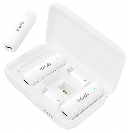 Купить Boya Multi-Compatible 2.4 GHz Dual-Channel Wireless Microphone System (BOYALINK-W) White