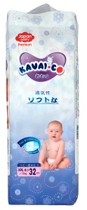 Купить Kavai-Co Baby Disposable Diapers XXL ≥15kg (32 Pcs)