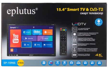 Купить LED Smart TV Eplutus 15.4" LED Android Smart TV EP-1590S
