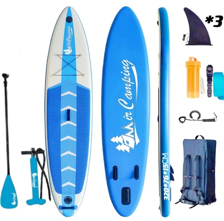 Купить Сап доска для плавания и серфинга с насосом и рюкзаком MirCamping Inflatable SUP 320*76*15 CRT-138 Blue