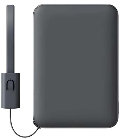 Купить Внешний аккумулятор Xiaomi Ultra-thin Power Bank with Built-in Cable 5000W 22.5W (PB0522S) Night Shadow Gray