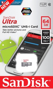 SanDisk Ultra 64Gb microSDXC Class 10 (SDSQUNR-064G-GN3MN)