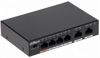 Купить 4-портовый неуправляемый коммутатор с РоЕ Dahua DH-PFS3006-4ET-60