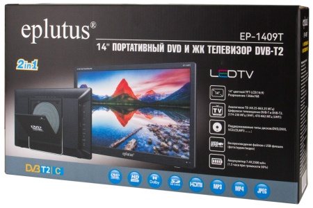 Купить Телевизор c DVD плеером Eplutus 14" LED TV + DVD EP-1409T
