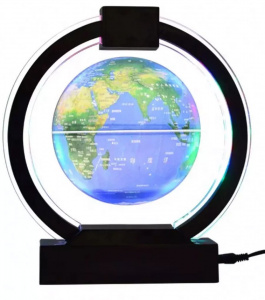 GLOBE Floating And Rotating In Midair Black