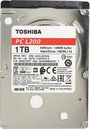 Toshiba L200 Slim HDWL110UZSVA, 1ТБ, HDD, SATA III, 2.5"