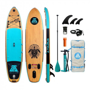 Tourus Inflatable SUP Board 335x84x15cm Blue and Wood, TS-002S