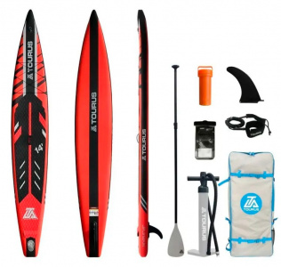 Tourus Inflatable SUP Board 426×65×15cm Black and Red, TS-FR01