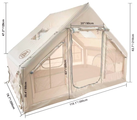 Купить Надувная палатка Tourus Inflatable Camping Tent 300×210×200cm Beige TS-IT03