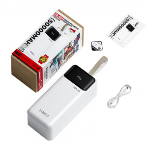 Wekome Dinba Series Fast Charging Power Bank 50000 mah, 22,5W (WP-75) White