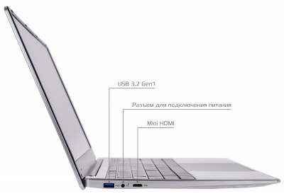 14.1" Notebook Intel N5095, RAM 16GB, SSD 512GB, WiFi, BT, (NB1415MS) Metal Silver